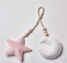 Load image into Gallery viewer, Baby Decoration Pillow Nordic Moon Stars Wooden Beads Strings Toys Kids Bed Room Crib Tent Decor Ornaments Photography Props