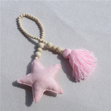 Load image into Gallery viewer, Baby Decoration Pillow Nordic Moon Stars Wooden Beads Strings Toys Kids Bed Room Crib Tent Decor Ornaments Photography Props