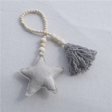 Load image into Gallery viewer, Baby Decoration Pillow Nordic Moon Stars Wooden Beads Strings Toys Kids Bed Room Crib Tent Decor Ornaments Photography Props
