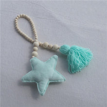 Load image into Gallery viewer, Baby Decoration Pillow Nordic Moon Stars Wooden Beads Strings Toys Kids Bed Room Crib Tent Decor Ornaments Photography Props