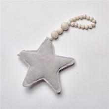 Load image into Gallery viewer, Baby Decoration Pillow Nordic Moon Stars Wooden Beads Strings Toys Kids Bed Room Crib Tent Decor Ornaments Photography Props