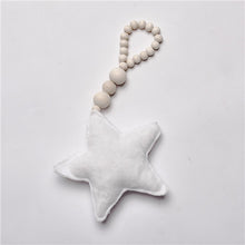 Load image into Gallery viewer, Baby Decoration Pillow Nordic Moon Stars Wooden Beads Strings Toys Kids Bed Room Crib Tent Decor Ornaments Photography Props