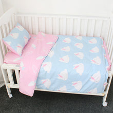 Load image into Gallery viewer, 3Pcs Cotton Crib Bed Linen Kit For Boy Girl Cartoon Baby Bedding Set Includes Pillowcase Bed Sheet Duvet Cover Without Filler