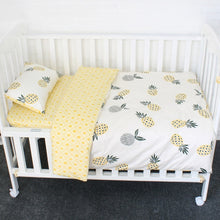 Load image into Gallery viewer, 3Pcs Cotton Crib Bed Linen Kit For Boy Girl Cartoon Baby Bedding Set Includes Pillowcase Bed Sheet Duvet Cover Without Filler