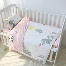 Load image into Gallery viewer, 3Pcs Cotton Crib Bed Linen Kit For Boy Girl Cartoon Baby Bedding Set Includes Pillowcase Bed Sheet Duvet Cover Without Filler