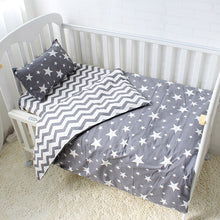 Load image into Gallery viewer, 3Pcs Cotton Crib Bed Linen Kit For Boy Girl Cartoon Baby Bedding Set Includes Pillowcase Bed Sheet Duvet Cover Without Filler