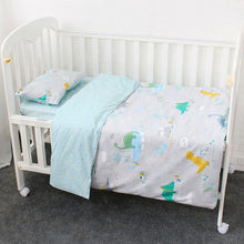 Load image into Gallery viewer, 3Pcs Cotton Crib Bed Linen Kit For Boy Girl Cartoon Baby Bedding Set Includes Pillowcase Bed Sheet Duvet Cover Without Filler