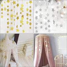 Load image into Gallery viewer, Mosquito Net Hanging Decoration Gold Silver Sparkling Stars baby room decor Children's Rooms Walls Decor baby bed